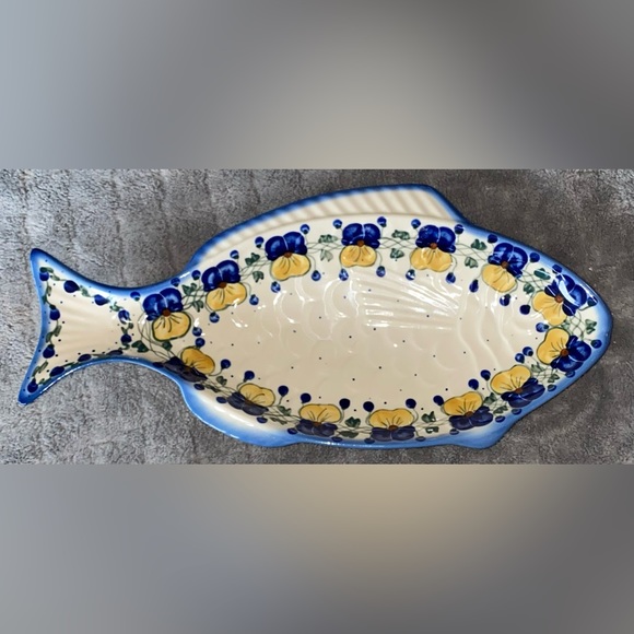 ANDY Polish Pottery Other - ANDY Polish Pottery 13” UNIKAT B. Wozny Hand Painted Fish Platter